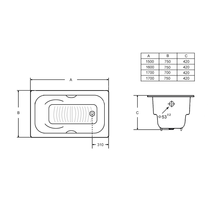 Massi Vacuum casting cast iron bath