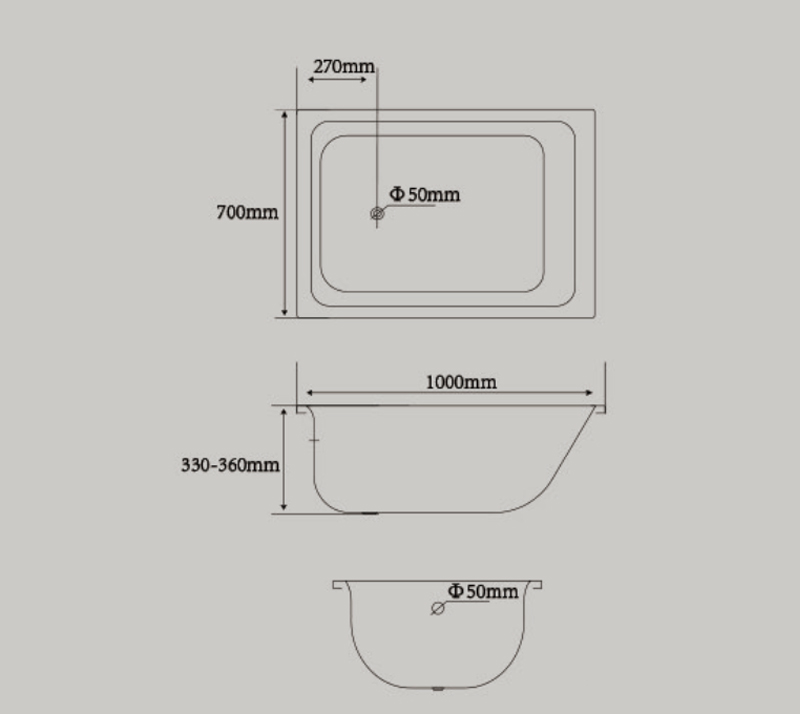 Steel Bathtub YX-1000