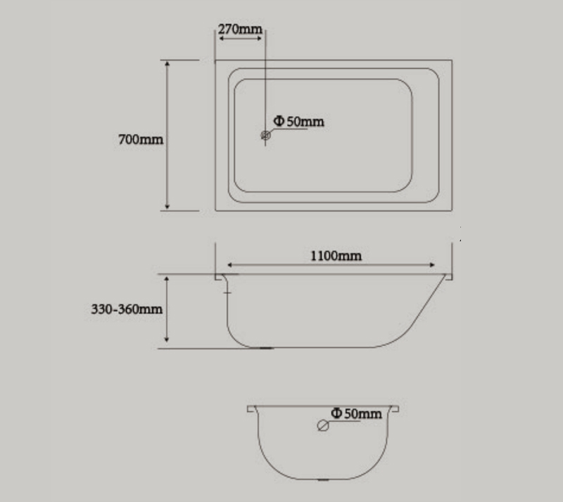 Steel Bathtub YX-1100