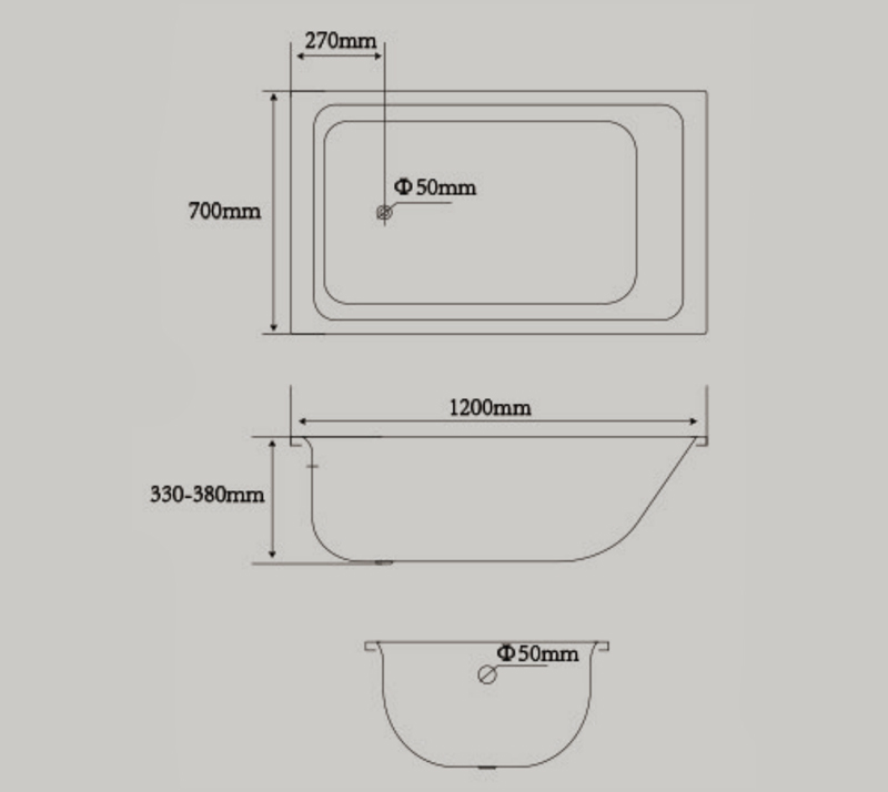 Steel Bathtub YX-1200