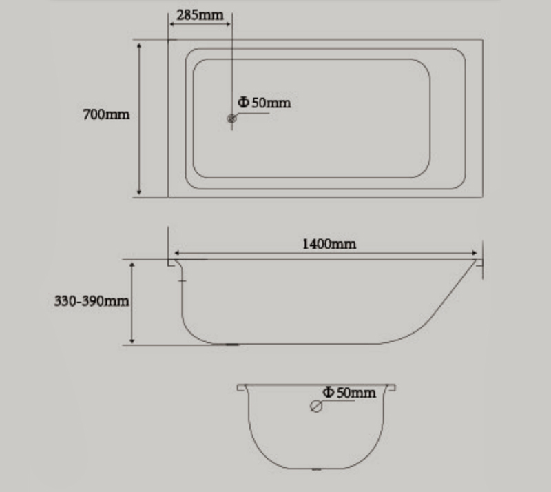 Steel Bathtub YX-1400