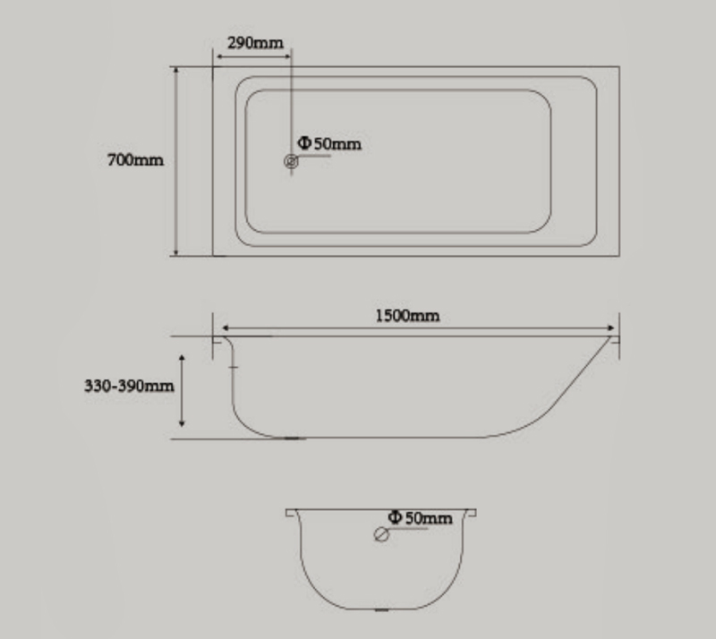 Steel Bathtub YX-1500