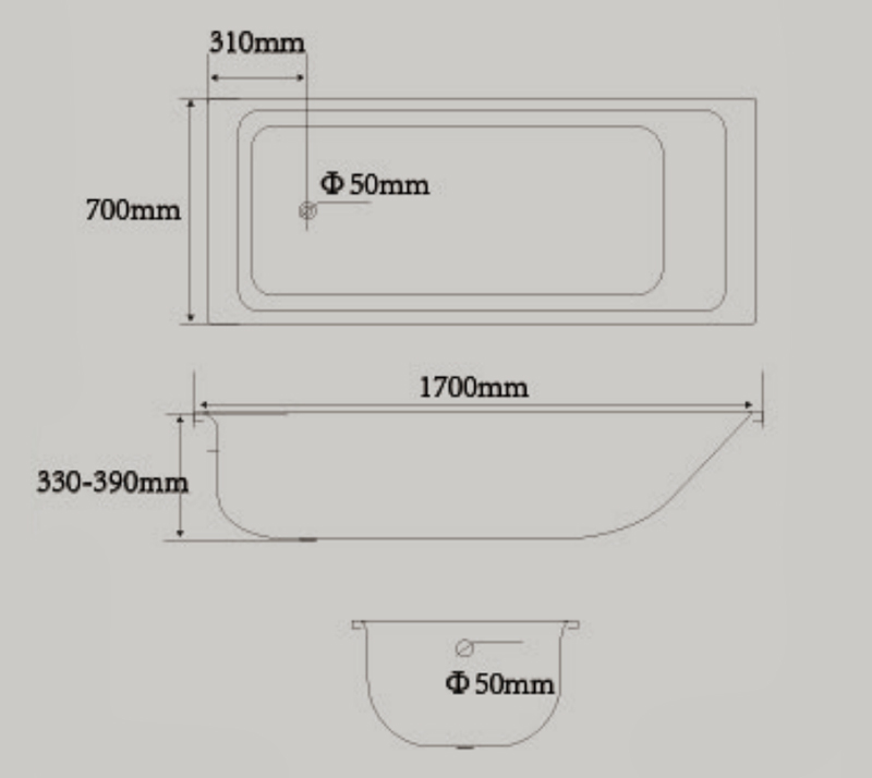 Steel Bathtub YX-1700